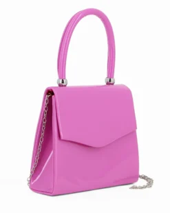 MISS GLOBO - Pochette un manico fuxia in vernice con patta