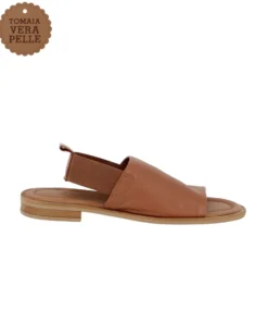 MISS GLOBO - Sandalo camel in VERA PELLE
