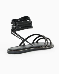 MISS GLOBO - Sandalo canna fucile lace-up con cinturini in strass