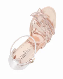 MISS GLOBO - Sandalo champagne con dettaglio farfalle, tacco 10,5CM