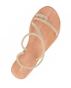 MISS GLOBO - Sandalo infradito oro con strass