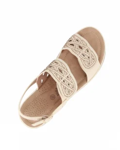 MISS GLOBO - Sandalo panna con doppio strappo e sottopiede in memory soft