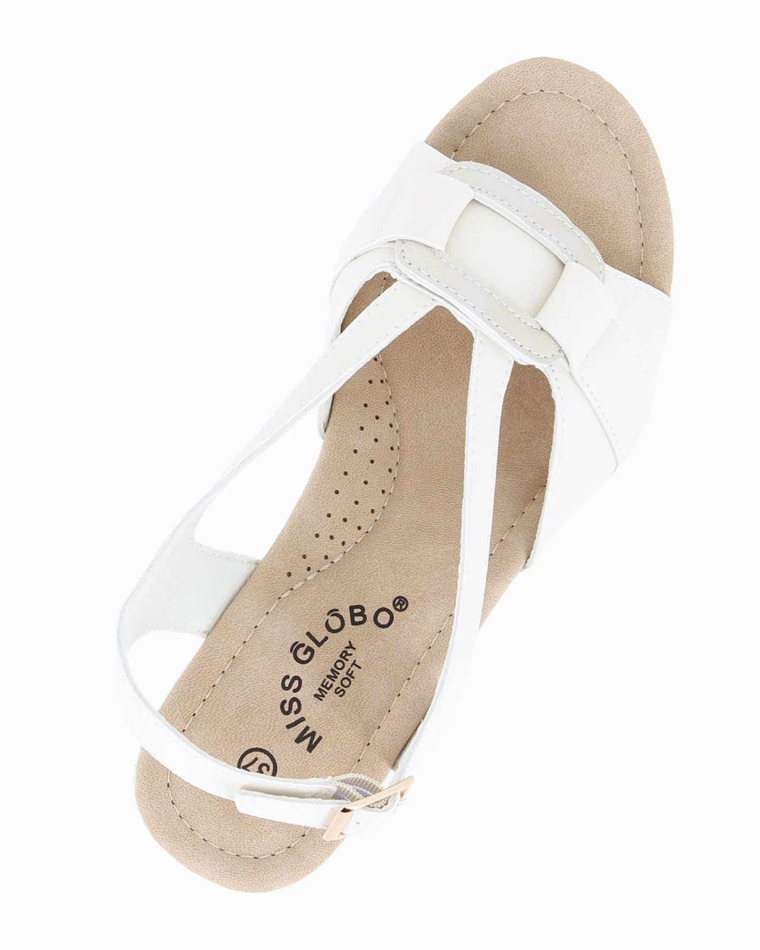 MISS GLOBO - Sandalo panna platform con sottopiede memory soft, zeppa 5CM