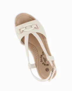 MISS GLOBO - Sandalo platform beige con morsetto