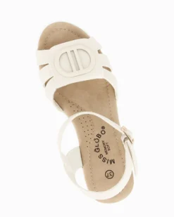 MISS GLOBO - Sandalo platform panna con sottopiede in memory soft, zeppa 7CM