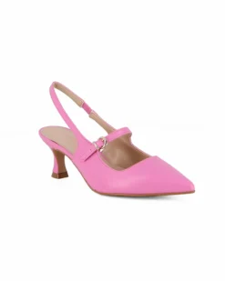 MISS GLOBO - Slingback rosa con cinturino superiore, tacco 6CM, MADE IN ITALY