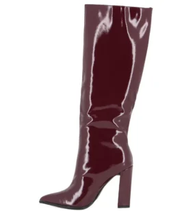 MISS GLOBO - Stivale bordeaux a punta in vernice, tacco 10CM