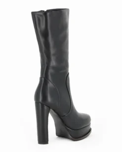 MISS GLOBO - Stivale nero con zip laterale, tacco 12CM