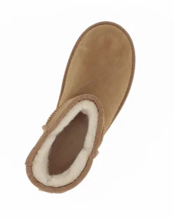 MISS GLOBO - Stivaletto camel in VERA PELLE con pelliccia interna