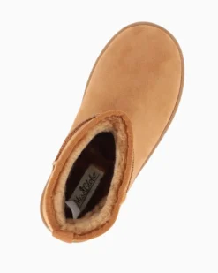 MISS GLOBO - Stivaletto camel scamosciato con pelliccia interna