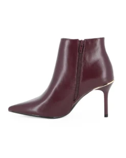 MISS GLOBO - Tronchetto bordeaux a punta con zip laterale, tacco 8,5CM