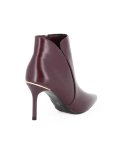 MISS GLOBO - Tronchetto bordeaux a punta con zip laterale, tacco 8,5CM