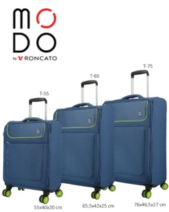 MODO BY RONCATO - TROLLEY BLU IN TESSUTO CON LUCCHETTO TSA