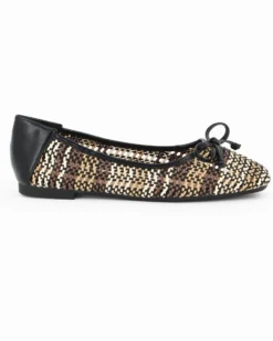 MY JEWELS - Ballerina nera intrecciata con fiocco