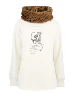 MY JEWELS - DONNA FELPA CON ZIP E CAPPUCCIO GATTI