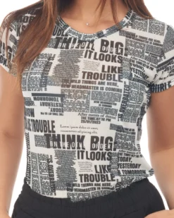 MY JEWELS - DONNA TSHIRT MANICA CORTA RETE STAMPA
