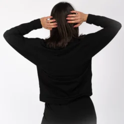 MY JEWELS - FELPA DONNA GIROCOLLO NERO CON DUE ZIP