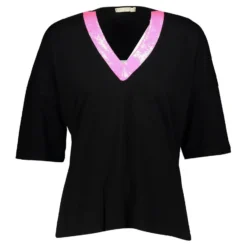 MY JEWELS - MAGLIA MANICA CORTA PUNTA PAILLETTES