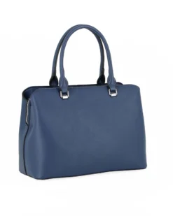 NARDINI - Borsa due manici blu con tre scomparti principali, tracolla removibile