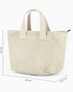NARDINI - Borsa due manici ghiaccio scamosciata in VERA PELLE con tasca posteriore, tracolla removibile - MADE IN ITALY
