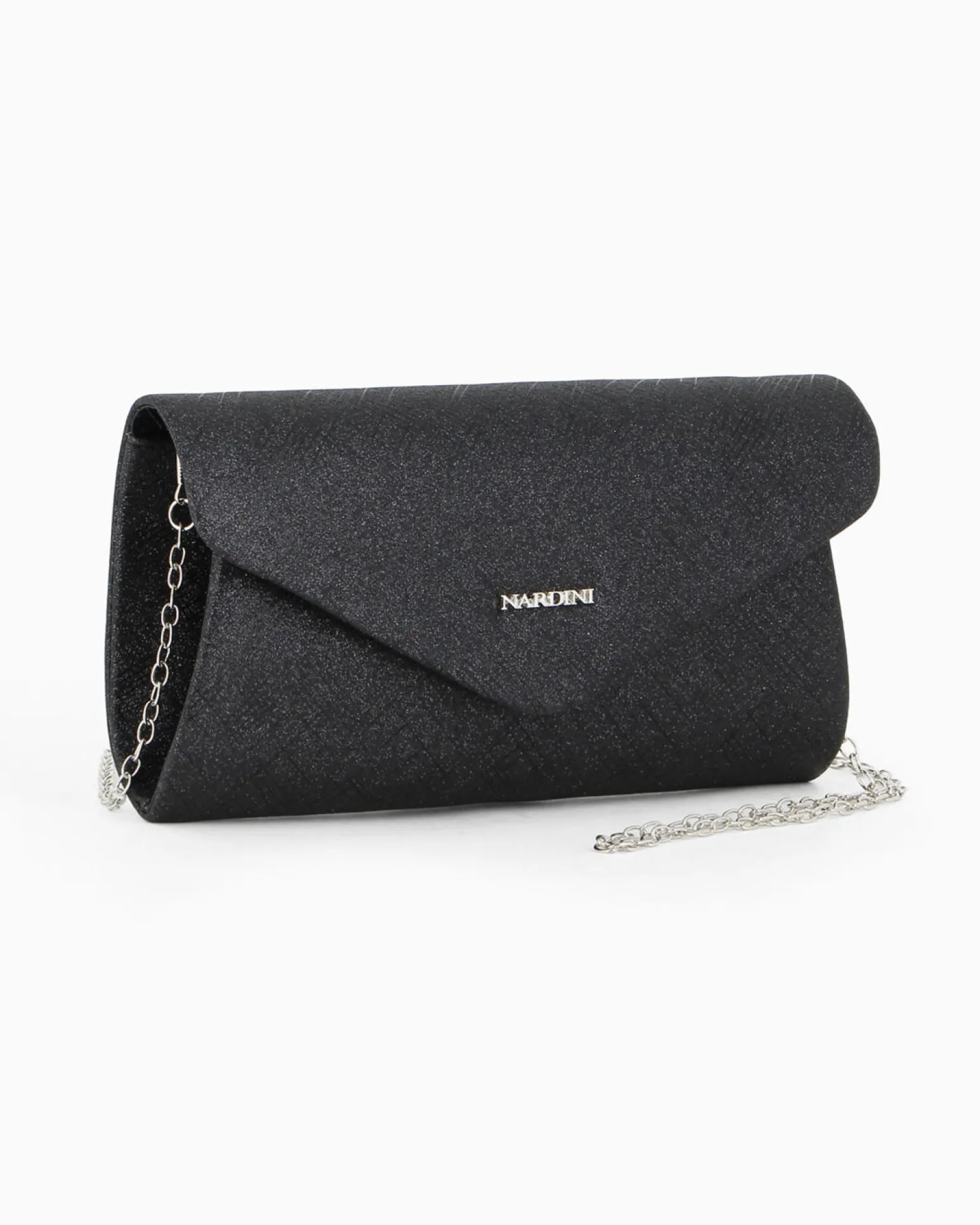NARDINI - Borsa pochette nera luminosa per cerimonia