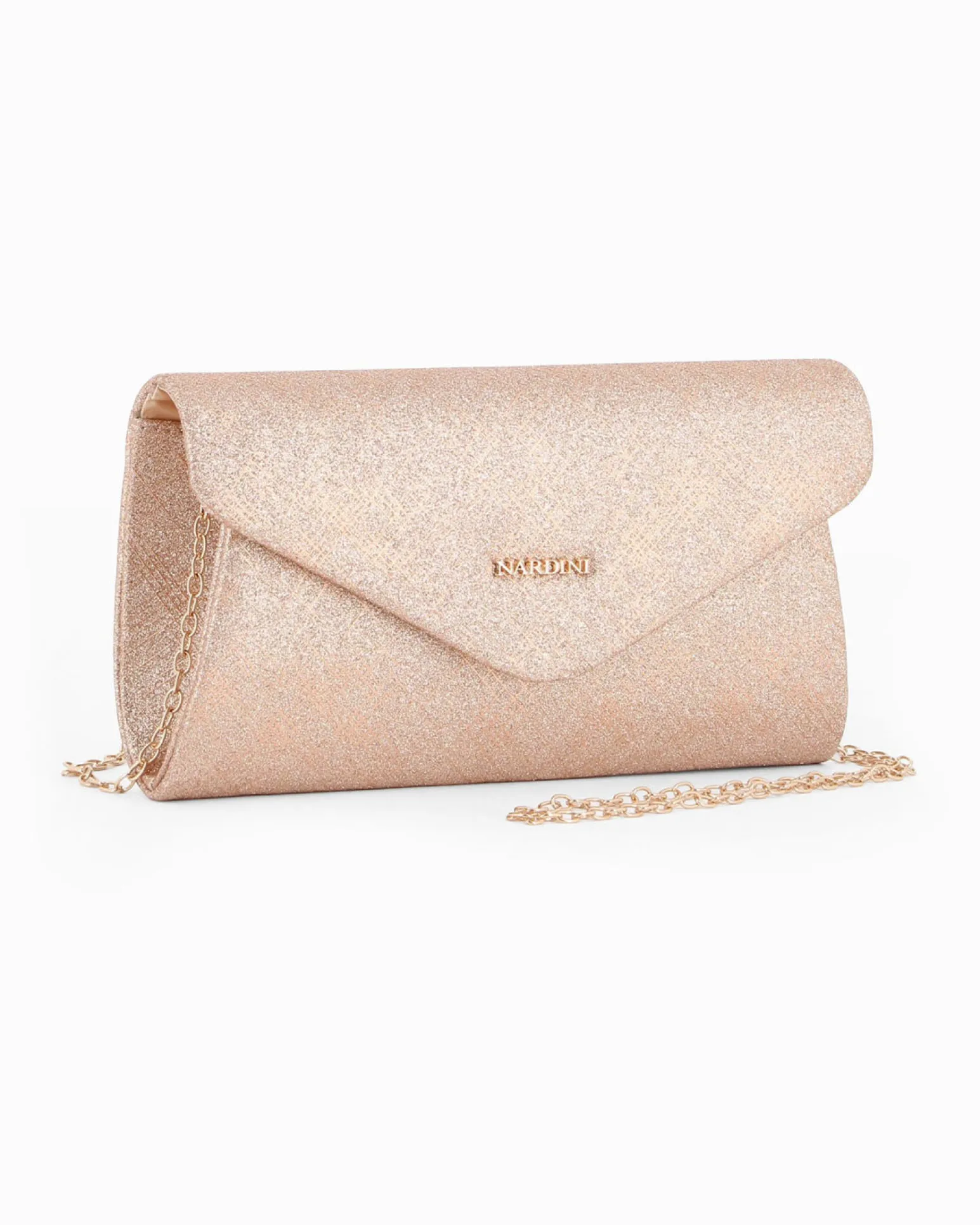 NARDINI - Borsa pochette oro rosa luminosa per cerimonia