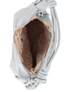 NARDINI - Borsa sacca perla con tasca posteriore, tracolla removibile