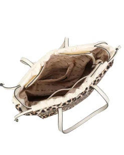 NARDINI - Borsa shopping maculata con coulisse, tracolla removibile