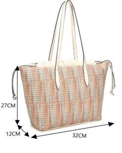 NARDINI - Borsa shopping multicolor effetto intreccio con coulisse, tracolla removibile