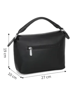 NARDINI - Borsa un manico nera con patta diagonale e tasca posteriore, tracolla removibile