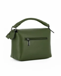 NARDINI - Borsa un manico verde con patta diagonale e tasca posteriore, tracolla removibile