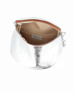 NARDINI - Marsupio argento da donna in VERA PELLE - MADE IN ITALY