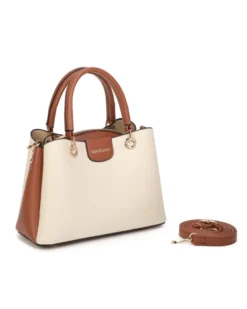 NARDINI - Minibag beige con tre scomparti principali, tracolla removibile