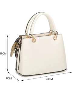 NARDINI - Minibag maculata con tre scomparti principali e catena con foulard, tracolla removibile