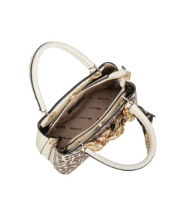 NARDINI - Minibag maculata con tre scomparti principali e catena con foulard, tracolla removibile
