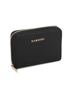 NARDINI - Portacarte nero con chiusura a zip
