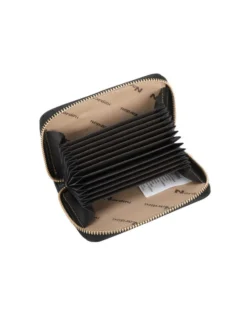 NARDINI - Portacarte nero con chiusura a zip