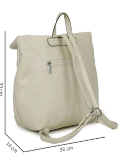 NARDINI - Zaino beige con doppia tasca frontale e patta con zip