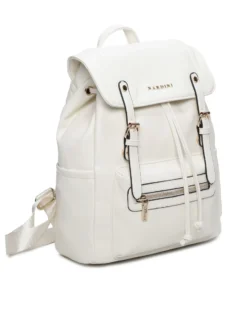 NARDINI - Zaino beige multitasche con patta e coulisse