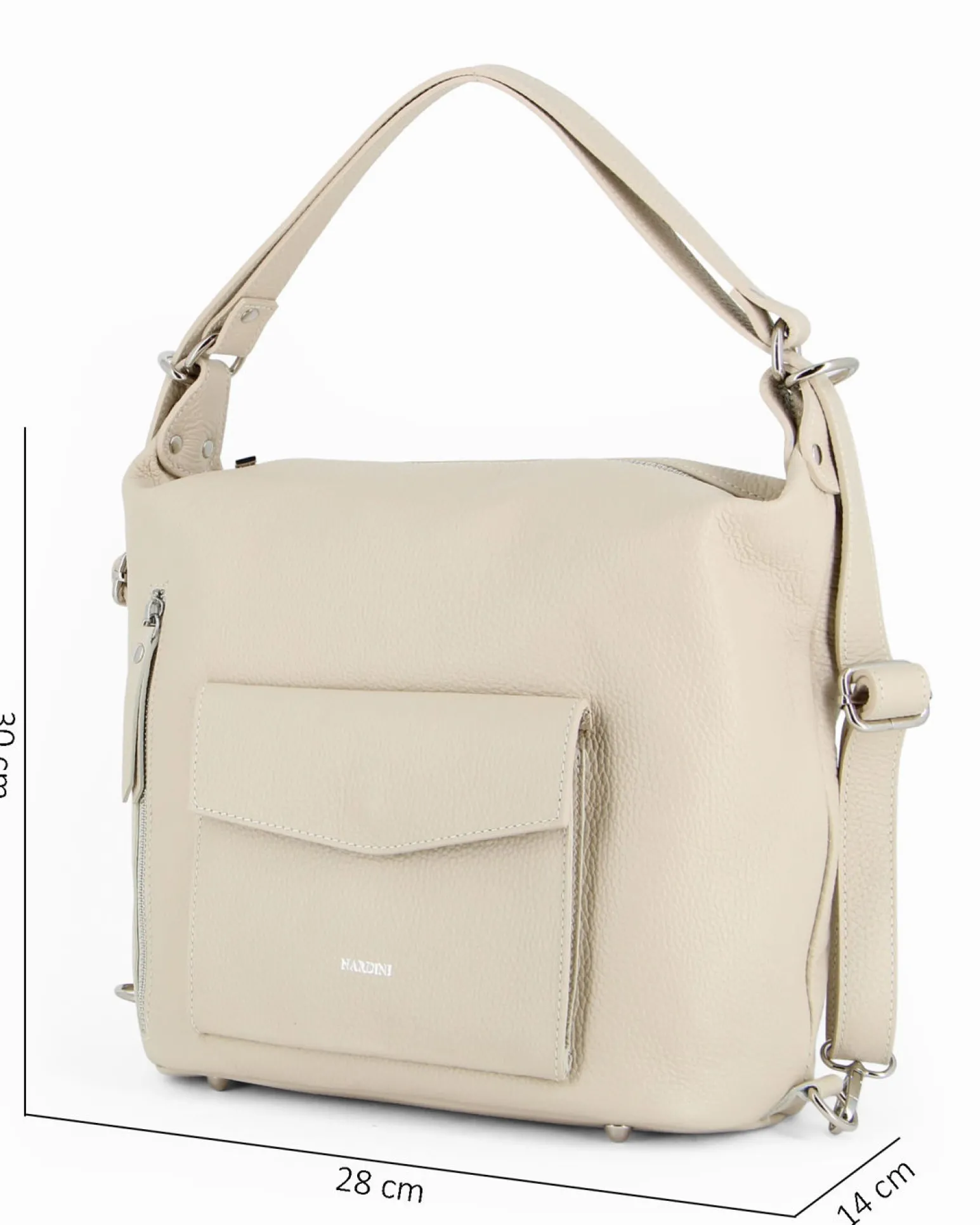 NARDINI - Zaino - borsa beige con tasche, VERA PELLE