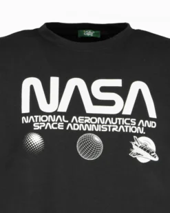 NASA - MAGLIA MANICA LUNGA NERA DA UOMO CON LOGO