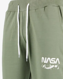 NASA - PANTALONE TUTA VERDE  DA UOMO CON POLSINO