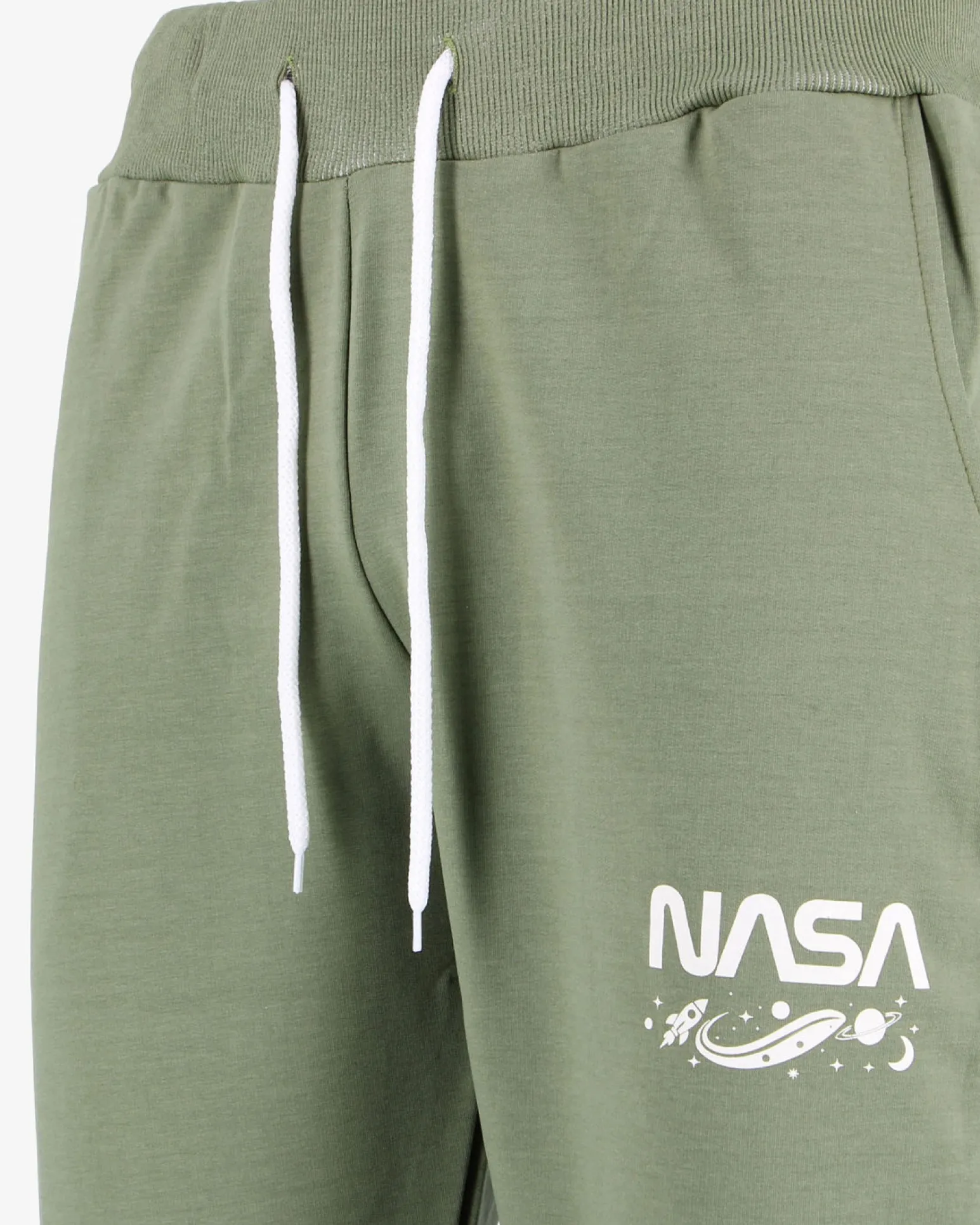 NASA - PANTALONE TUTA VERDE DA UOMO CON POLSINO