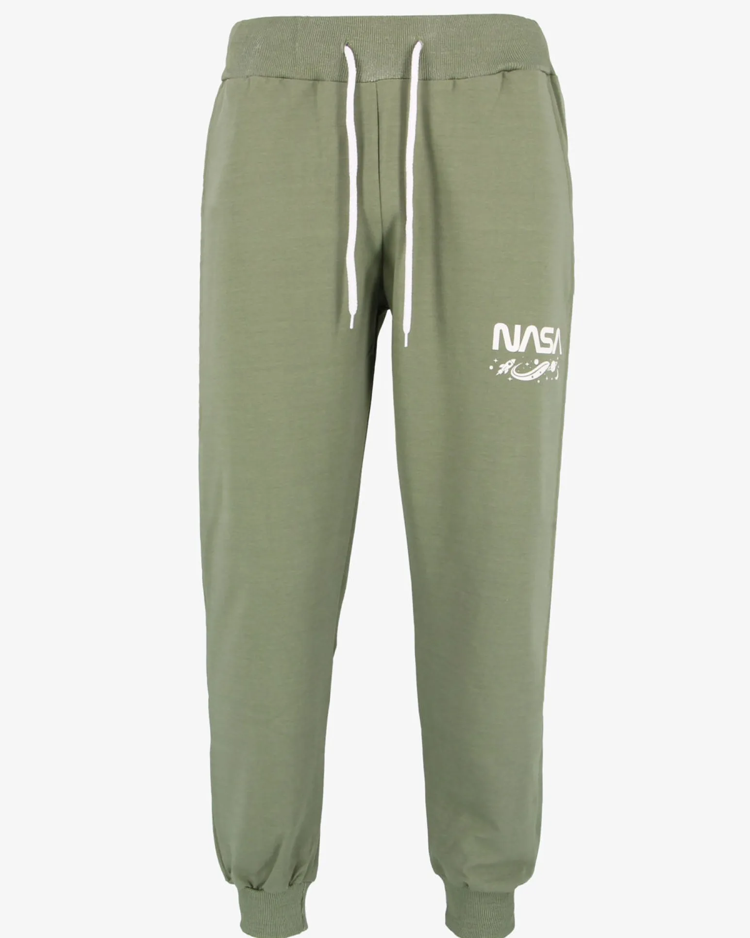 NASA - PANTALONE TUTA VERDE DA UOMO CON POLSINO