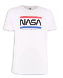 NASA - Tshirt bianca da uomo con logo frontale -  JL052522
