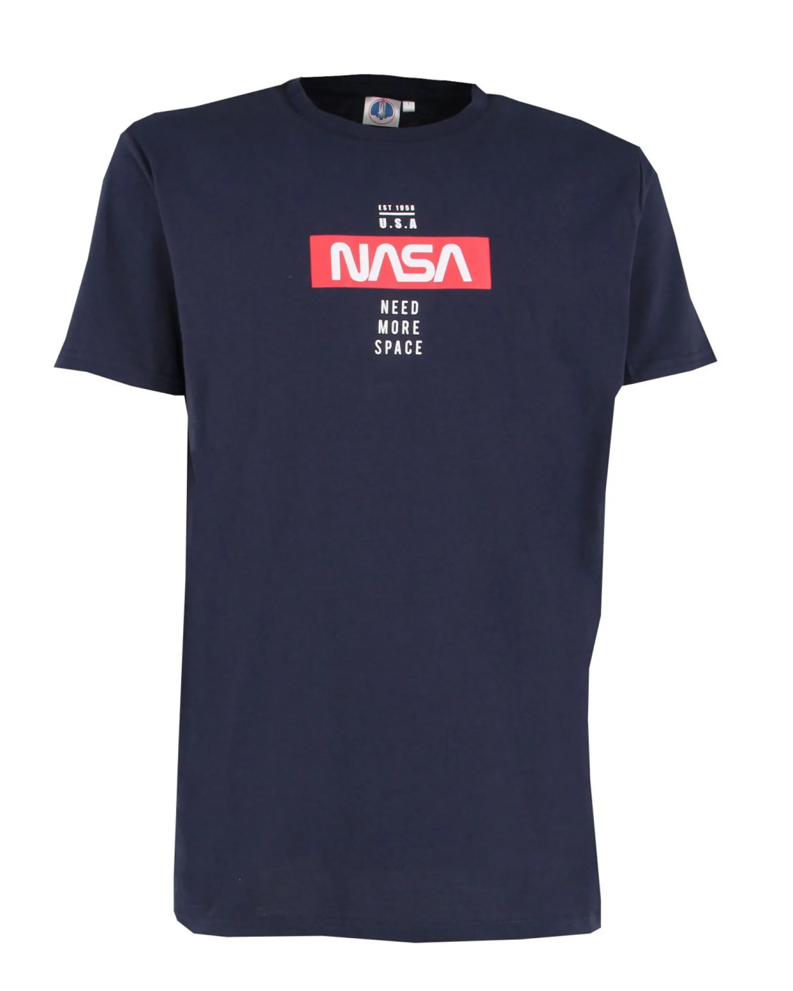 NASA - Tshirt blu da uomo con logo frontale - JL052521