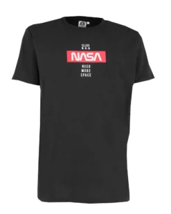 NASA - Tshirt nera da uomo con logo frontale -  JL052521