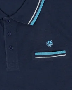 NAVY SAIL - Polo over manica corta denim