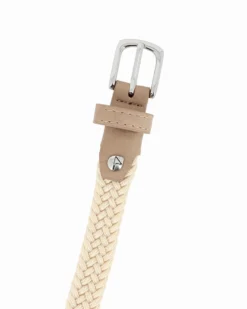 NAZARENO GABRIELLI - Cinta beige da donna, intrecciata ed elasticizzata