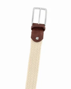 NAZARENO GABRIELLI - Cinta beige intrecciata ed elasticizzata da uomo